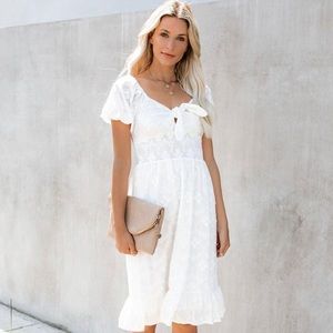 Embroidered smocked midi dress size medium